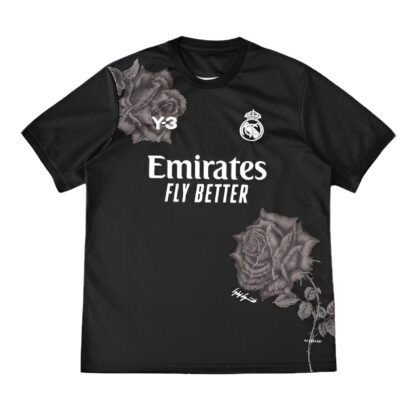 Y-3 YOHJI YAMAMOTO X REAL MADRID BLACK JERSEY.